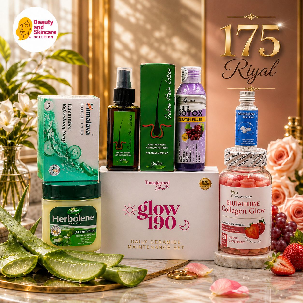 Glow 190 + Glutathione Collagen + Herbolene..... Combo